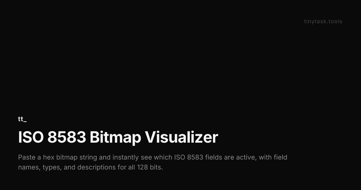 ISO 8583 Bitmap Visualizer | tinytask.tools