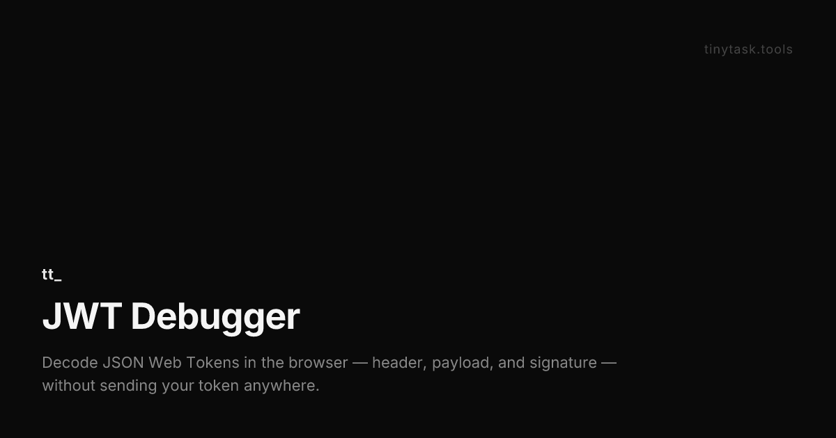 JWT Debugger | tinytask.tools