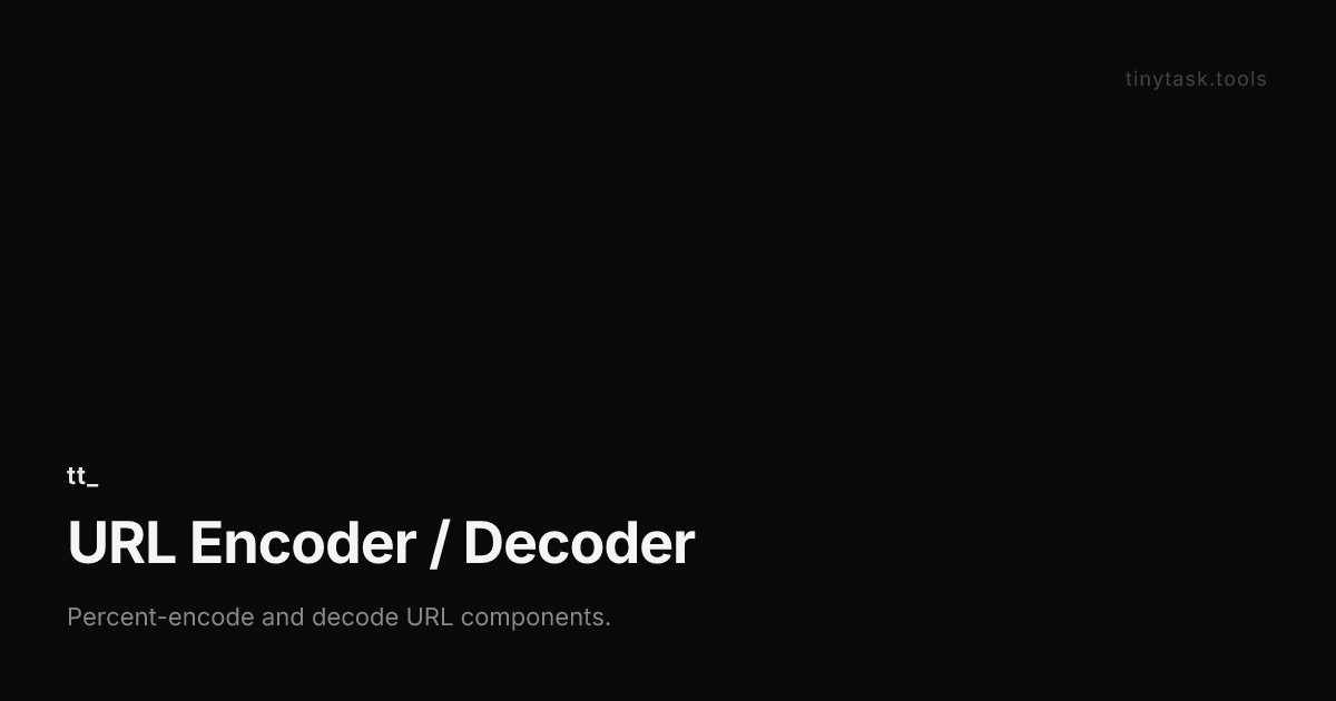 URL Encoder / Decoder | tinytask.tools